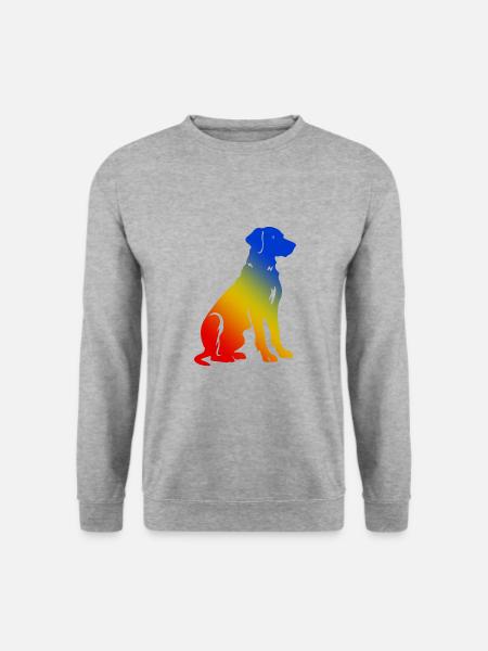 Dackel DachsHund Bunt Hund Bunt - Unisex Pullover - Weißgrau meliert