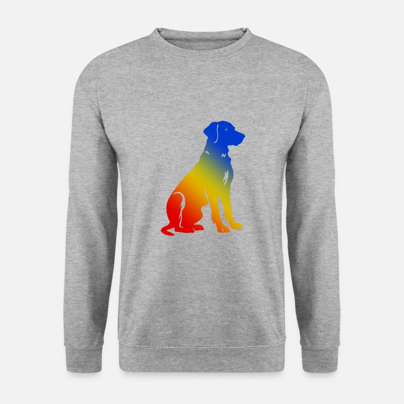 Dackel DachsHund Bunt Hund Bunt - Unisex Pullover - Weißgrau meliert