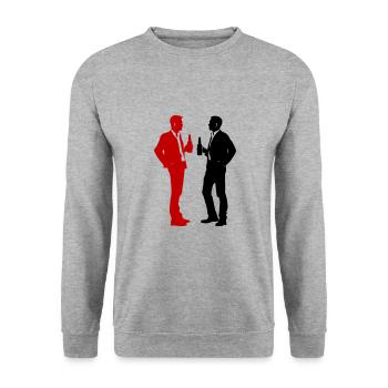 Equipe d’enterrement de vie de garçon - Sweat-shirt Unisexe - gris chiné - Devant - Alina (178cm) & Michal (187cm)