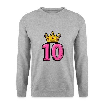 Couronne à 10 chiffres - Sweat-shirt Unisexe - gris chiné - Devant - Alina (178cm) & Michal (187cm)