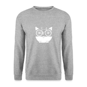Bike Owl white - Unisex Pullover - Weißgrau meliert - Vorne - Alina (178cm) & Michal (187cm)