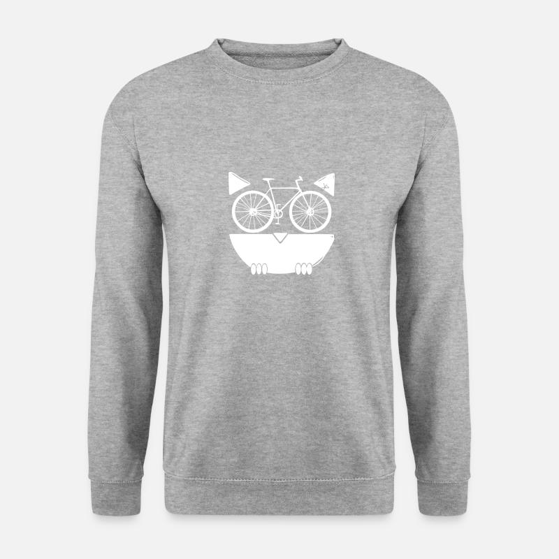 Bike Owl white - Unisex Pullover - Weißgrau meliert