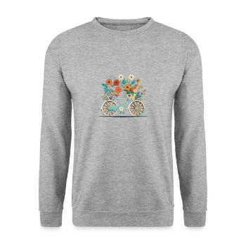 Sweet Adventure Flower Wheel Tour 5 - Unisex Sweatshirt - salt & pepper - Front - Alina (178cm) & Michal (187cm)