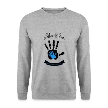Father and Son, Vater und Sohn - Unisex Pullover - Weißgrau meliert - Vorne - Alina (178cm) & Michal (187cm)