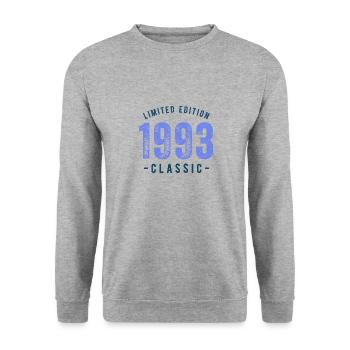 LIMITIERTE AUFLAGE 1993 SCHWARZ - Unisex Pullover - Weißgrau meliert - Vorne - Alina (178cm) & Michal (187cm)