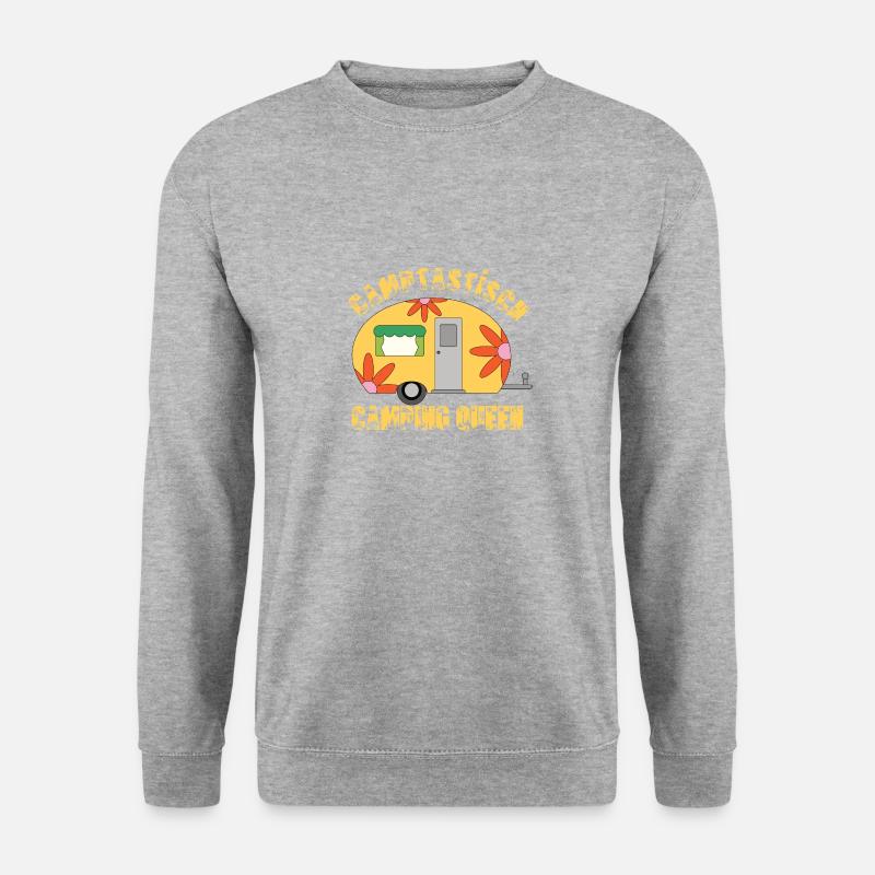 Wohnwagen Camptastisch Camping Queen - Unisex Pullover - Weißgrau meliert