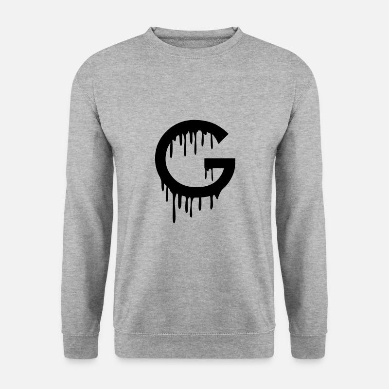 buchstabe G - Unisex Pullover - Weißgrau meliert