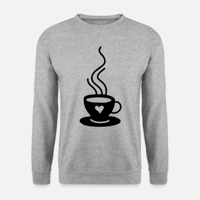 Kaffeetasse Liebe - Unisex Pullover - Weißgrau meliert
