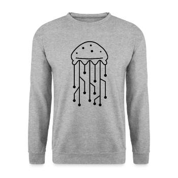 Méduses avec traces - Carte mère d’ordinateur - Sweat-shirt Unisexe - gris chiné - Devant - Alina (178cm) & Michal (187cm)