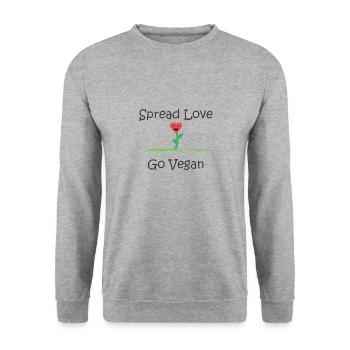 Répandez l’amour - Devenez végétalien - Sweat-shirt Unisexe - gris chiné - Devant - Alina (178cm) & Michal (187cm)
