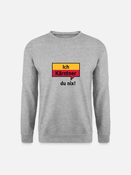 Ich Kärntner – du nix - Unisex Pullover - Weißgrau meliert