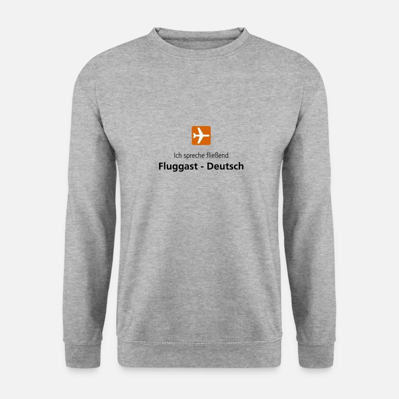 Fluggast Deutsch - Unisex Pullover - Weißgrau meliert