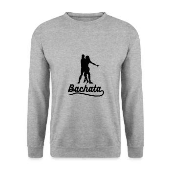 Bachata Paar verbindet schwarz - Unisex Pullover - Weißgrau meliert - Vorne - Alina (178cm) & Michal (187cm)