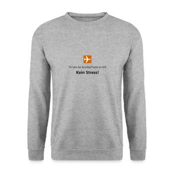 Ich habe den Boarding Prozess im Griff - Unisex Pullover - Weißgrau meliert - Vorne - Alina (178cm) & Michal (187cm)