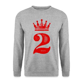 2 Couronne numérique - Sweat-shirt Unisexe - gris chiné - Devant - Alina (178cm) & Michal (187cm)