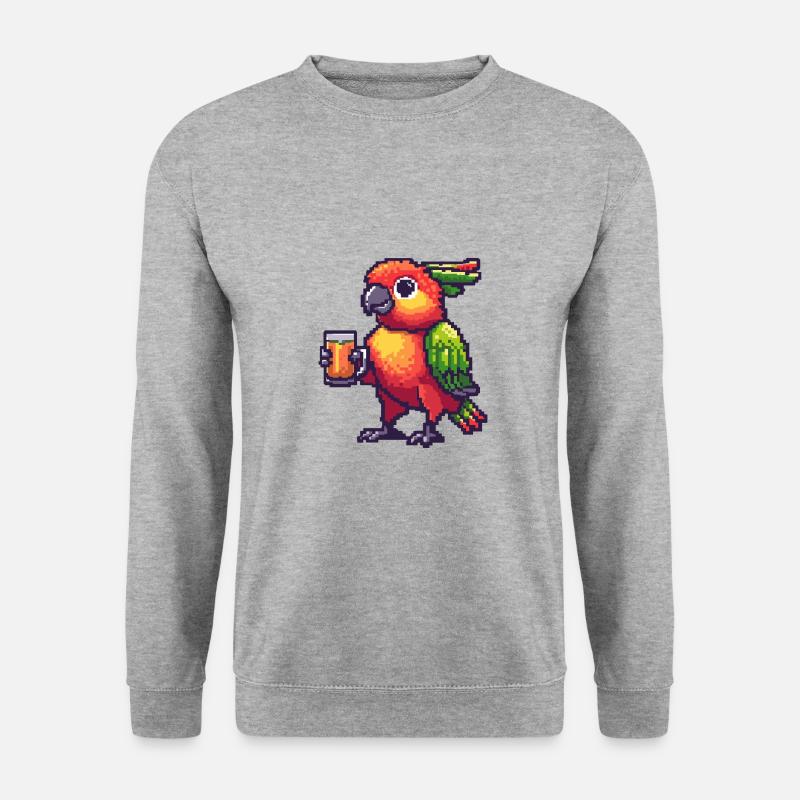 Papagai Beer Pixel - Unisex Sweatshirt - salt & pepper