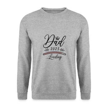 Dad 2025 Loading Papa Spruch - Unisex Pullover - Weißgrau meliert - Vorne - Alina (178cm) & Michal (187cm)