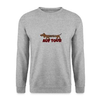 Hugo auf Tour - Unisex Pullover - Weißgrau meliert - Vorne - Alina (178cm) & Michal (187cm)