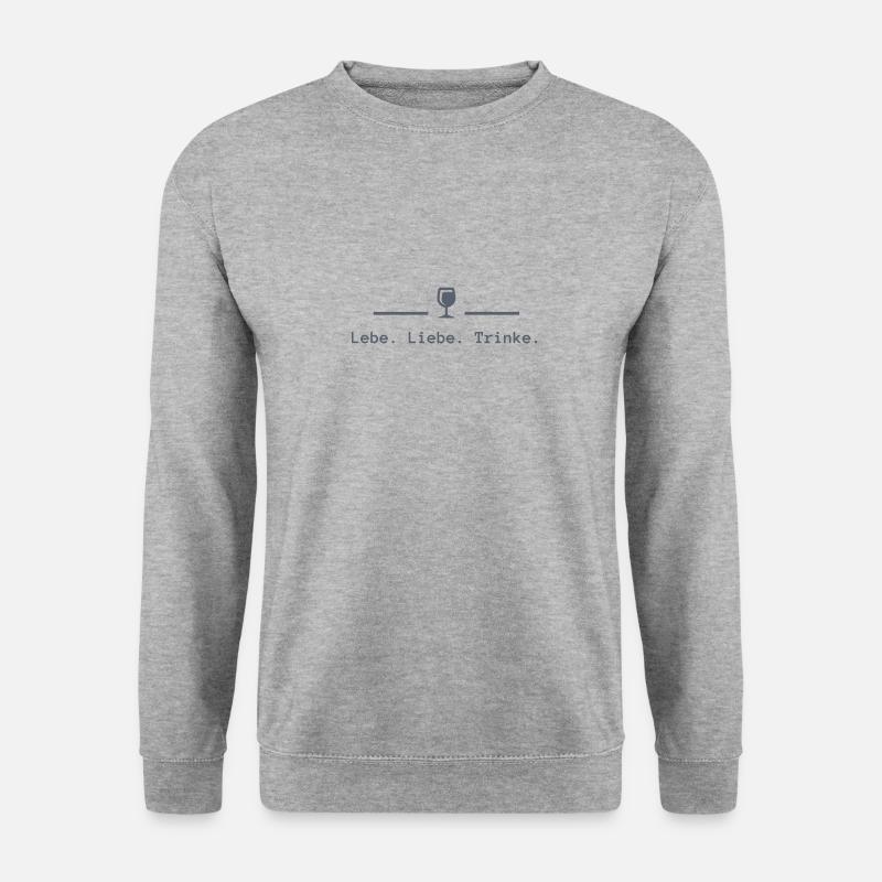 Lebe. Liebe. Lache. - Unisex Pullover - Weißgrau meliert