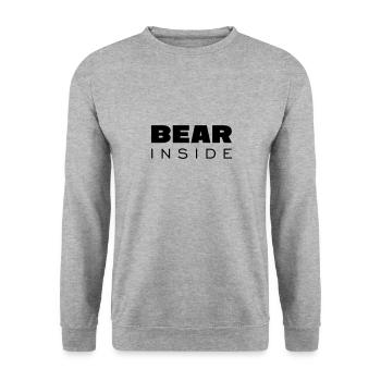 BEAR inside - Unisex Pullover - Weißgrau meliert - Vorne - Alina (178cm) & Michal (187cm)