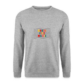 BONNE FÊTE. FÊTE DES MÈRES. FÊTE DES PÈRES. FÊTE - Sweat-shirt Unisexe - gris chiné - Devant - Alina (178cm) & Michal (187cm)
