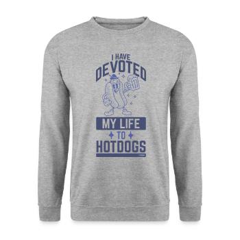Hotdogs und Bier - Unisex Pullover - Weißgrau meliert - Vorne - Alina (178cm) & Michal (187cm)