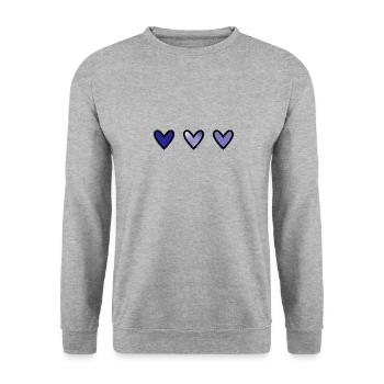 CŒUR. CŒURS. SAINT VALENTIN. LOVE. AMOUR - Sweat-shirt Unisexe - gris chiné - Devant - Alina (178cm) & Michal (187cm)