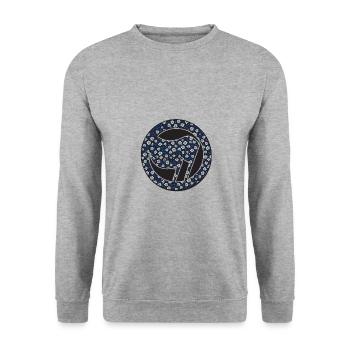 Alerta Antifa muster blume - Unisex Pullover - Weißgrau meliert - Vorne - Alina (178cm) & Michal (187cm)