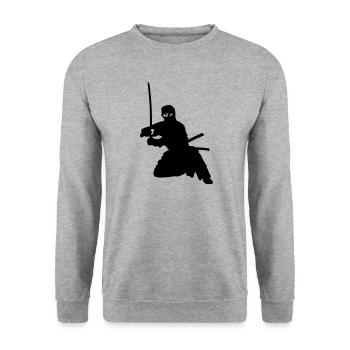 ninja - Unisex Sweatshirt - salt & pepper - Front - Alina (178cm) & Michal (187cm)