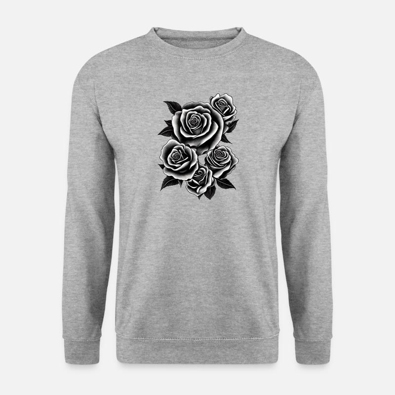 Rosen Rosenstrauß Blüten Rosenblüte Blumenstrauß - Unisex Pullover - Weißgrau meliert