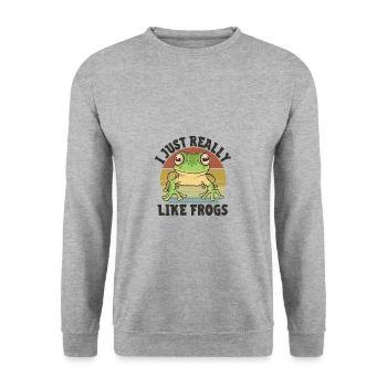Grenouille - Sweat-shirt Unisexe - gris chiné - Devant - Alina (178cm) & Michal (187cm)
