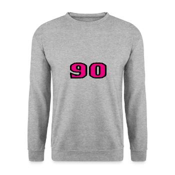 90. 90 ANS. 90e ANNIVERSAIRE. ANNIVERSAIRE 90 ANS. - Sweat-shirt Unisexe - gris chiné - Devant - Alina (178cm) & Michal (187cm)