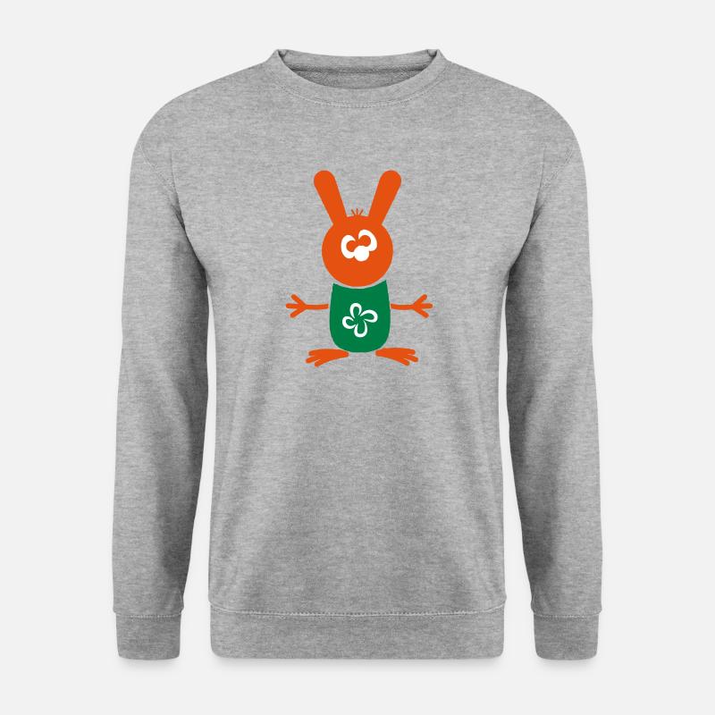 Hase - Unisex Pullover - Weißgrau meliert