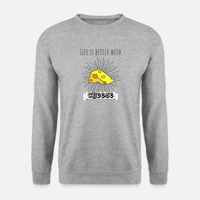 Käse Schweiz Holland Gouda Emmentaler Geschenk - Unisex Pullover - Weißgrau meliert