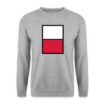 Pologne Pologne Polska T-Shirt Polska Cadeaux - Sweat-shirt Unisexe - gris chiné - Devant - Alina (178cm) & Michal (187cm)