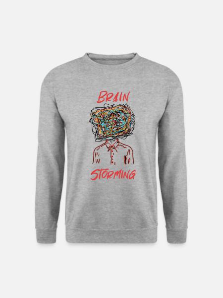 Brainstorming Handgezeichnete Grafiken - Unisex Pullover - Weißgrau meliert