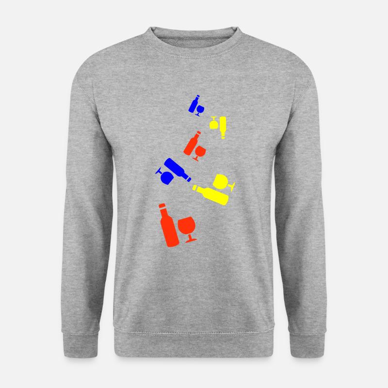 Wein Icon - Unisex Pullover - Weißgrau meliert