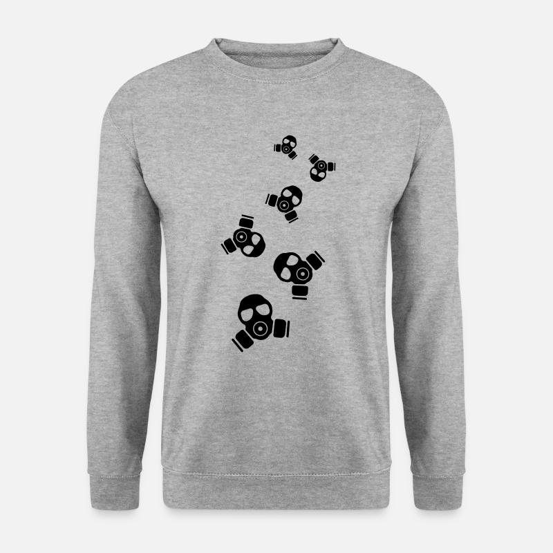 Gasmaske Symbol - Unisex Pullover - Weißgrau meliert
