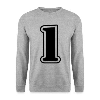 1 symbole numérique - Sweat-shirt Unisexe - gris chiné - Devant - Alina (178cm) & Michal (187cm)