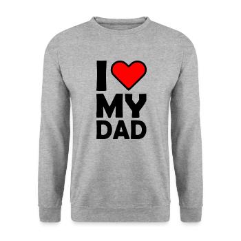 I love my dad - Unisex Pullover - Weißgrau meliert - Vorne - Alina (178cm) & Michal (187cm)