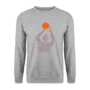 Basketball Player Silhouette - Unisex Pullover - Weißgrau meliert - Vorne - Alina (178cm) & Michal (187cm)