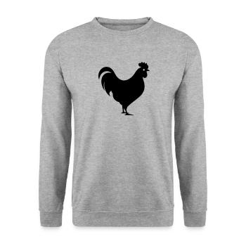 Henne - Unisex Pullover - Weißgrau meliert - Vorne - Alina (178cm) & Michal (187cm)