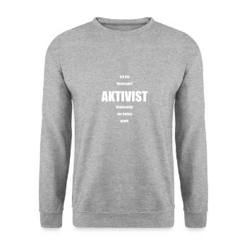 Motorsport AKTIVIST - Unisex Pullover - Weißgrau meliert - Vorne - Alina (178cm) & Michal (187cm)