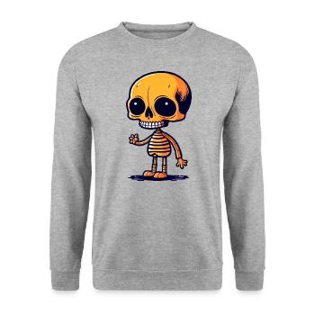 Squelette - Sweat-shirt Unisexe - gris chiné - Devant - Alina (178cm) & Michal (187cm)