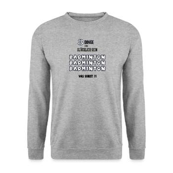 Badminton Was Sonst Spieler Liebhaber Badmintoner - Unisex Pullover - Weißgrau meliert - Vorne - Alina (178cm) & Michal (187cm)