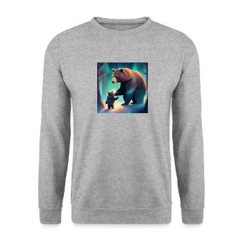 Mama and Baby Bear - Unisex Sweatshirt - salt & pepper - Front - Alina (178cm) & Michal (187cm)