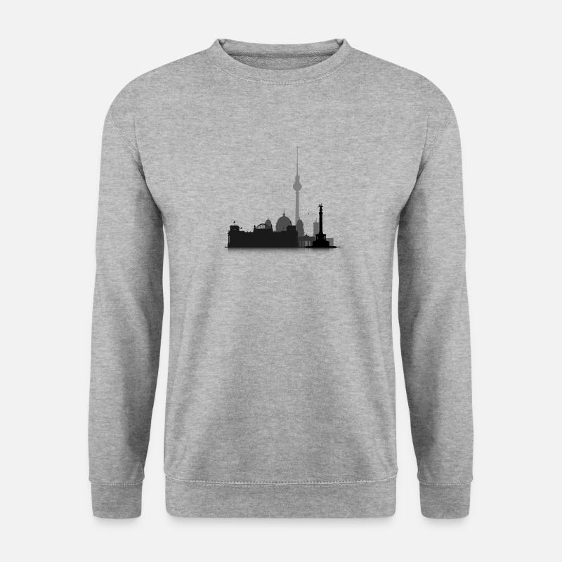 Cityscape Berlin - Unisex Pullover - Weißgrau meliert