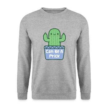 Süßer Kaktus kann ein Stich lustig sein - Unisex Pullover - Weißgrau meliert - Vorne - Alina (178cm) & Michal (187cm)