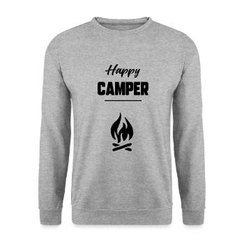 Happy camper - Sweat-shirt Unisexe - gris chiné - Devant - Alina (178cm) & Michal (187cm)