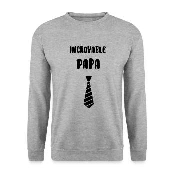 Incroyable papa - Sweat-shirt Unisexe - gris chiné - Devant - Alina (178cm) & Michal (187cm)